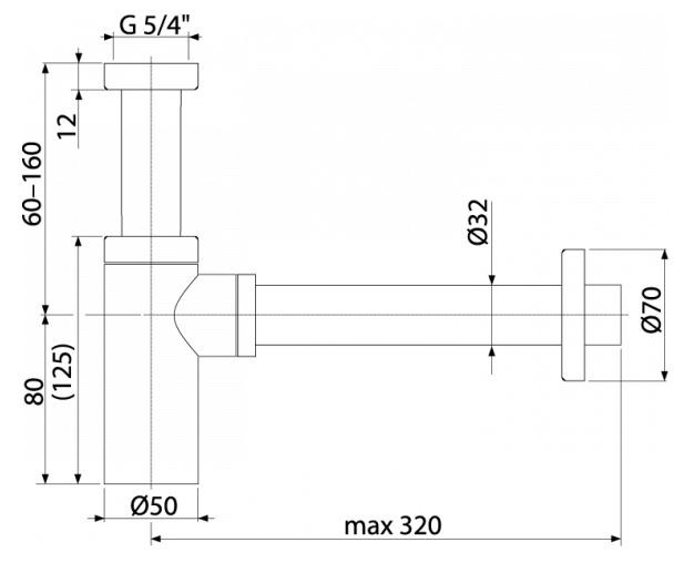 Сифон для раковины Boheme Matt White 609-MW белый матовый