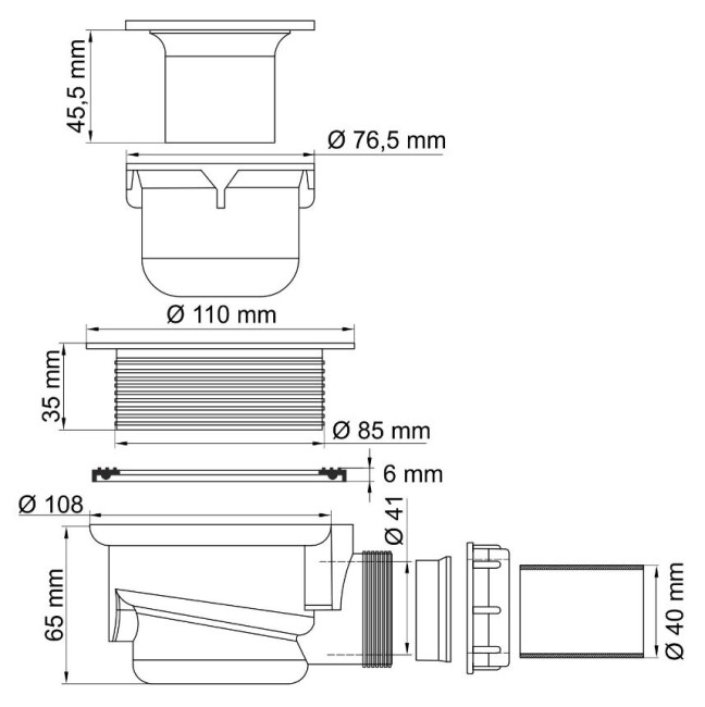 Сифон для душевых поддонов WasserKRAFT D455