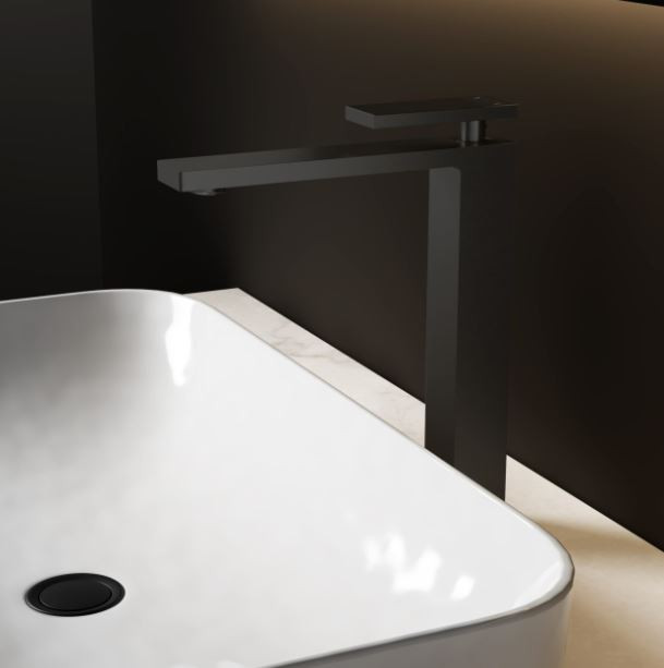 Смеситель Vincea Dice VBF-2DS2MB для раковины высокий черный матовый