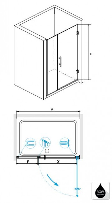 Душевая дверь RGW HO-012B 120 350601212-14 прозрачное