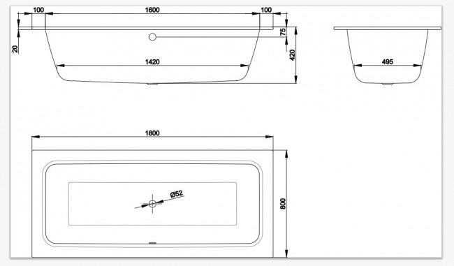 Ванна стальная Bette BetteOne 180*80 3313-000