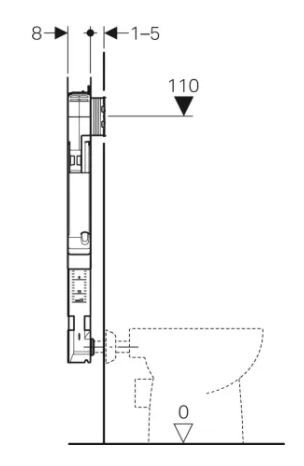 Смывной бачок скрытого монтажа Geberit Sigma 8 см 109.791.00.1