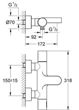 Смеситель Grohe Grohtherm 3000 Cosmopolitan 34276000 для ванны термостат