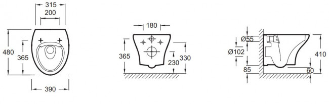 Унитаз подвесной Jacob Delafon Nouvelle Vague EDK102-00 безободковый
