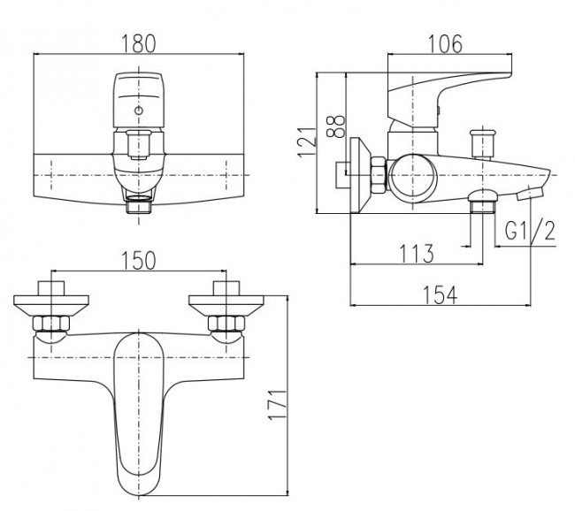 Смеситель Slezak RAV Amur AM754.5/2 для ванны