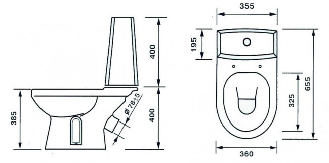 Унитаз-компакт Оскольская Керамика Леда Премиум 45901130055 антивсплеск