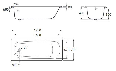 Ванна стальная Roca Contesa 170*70 23586000O