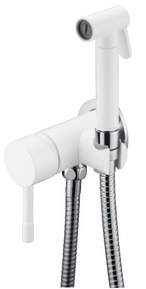 Комплект гигиенического душа Boheme Uno 467-WCR белый матовый/хром