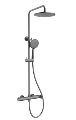 Душевая система Vincea Rondo VSFS-1R0GM вороненая сталь