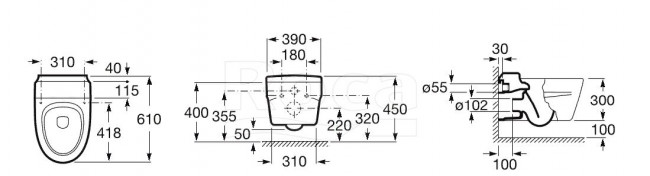 Унитаз подвесной Roca Khroma 346657000 без сиденья
