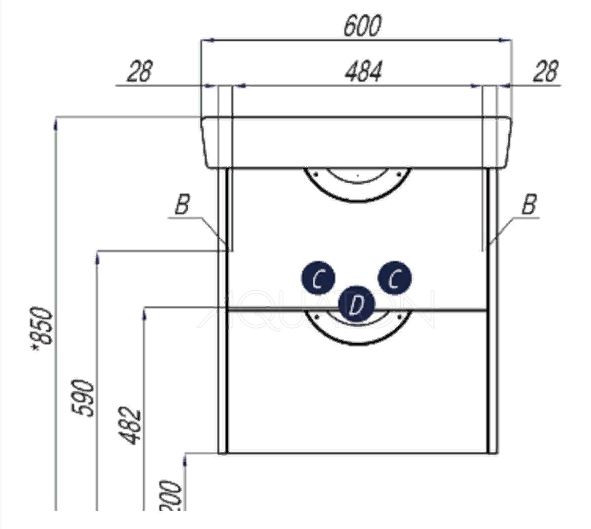 Тумба под раковину Акватон Сильва 60 1A211801SIW60 дуб фьорд