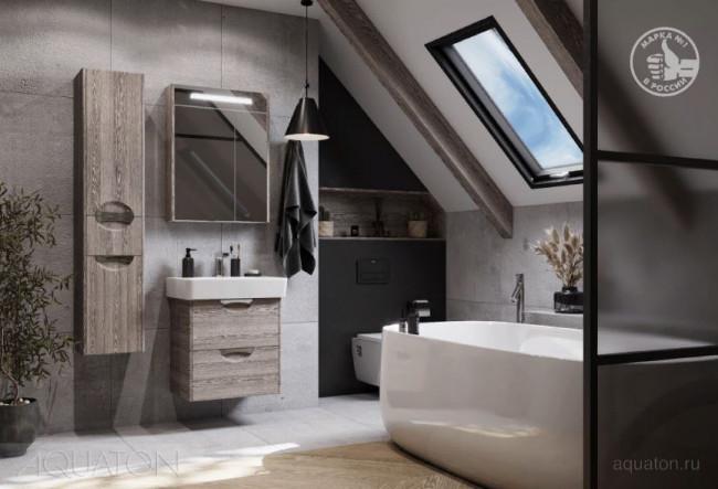 Тумба под раковину Акватон Сильва 60 1A211801SIW60 дуб фьорд