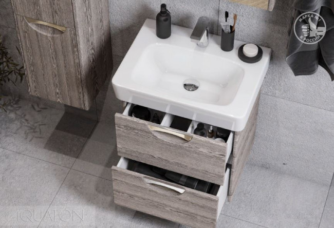 Тумба под раковину Акватон Сильва 60 1A211801SIW60 дуб фьорд