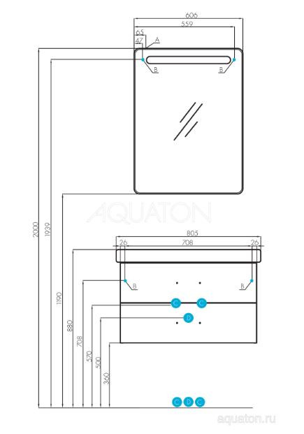 Тумба под раковину Акватон Америна 80 1A137701AM430 темно-коричневая
