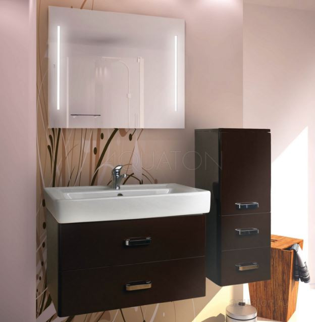 Тумба под раковину Акватон Америна 80 1A137701AM430 темно-коричневая