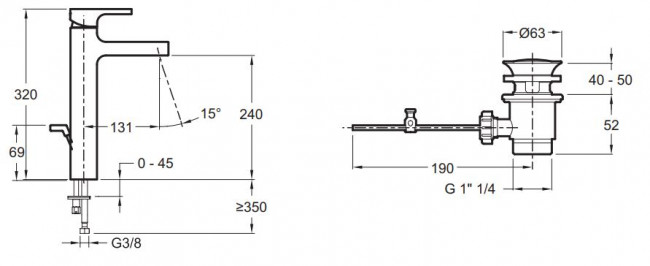 Смеситель Jacob Delafon Strayt E37329-CP для раковины