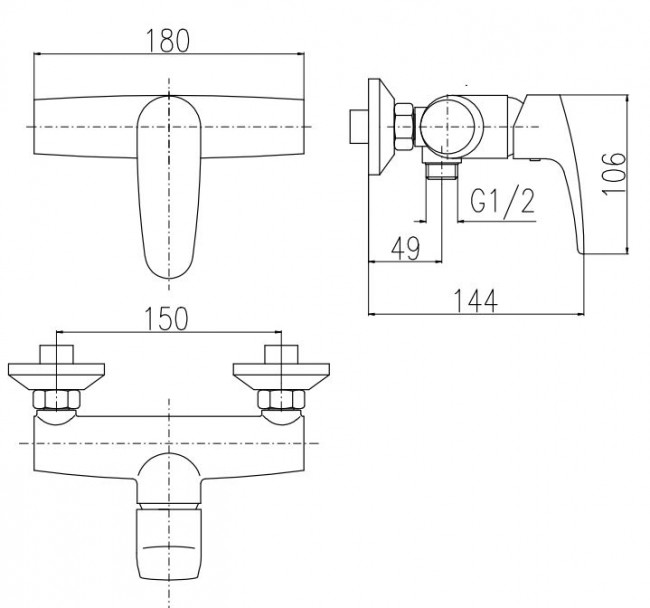 Смеситель Slezak RAV Amur AM781.5/2 для душа