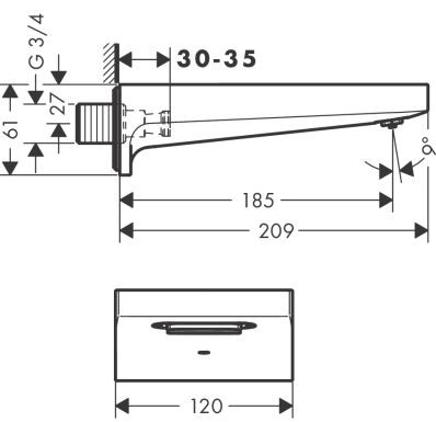 Излив Hansgrohe Metropol 32543000 для ванны