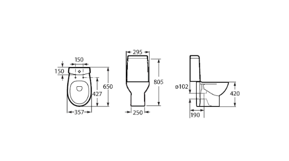 Чаша унитаза Roca Victoria Nord 342ND7000 без сиденья