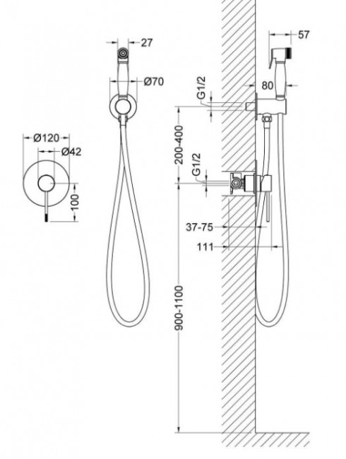Комплект гигиенического душа Timo Saona 2389/00SM хром