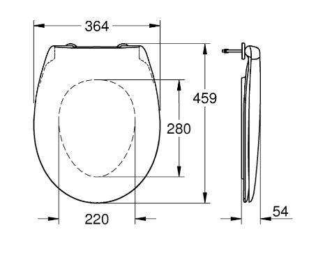 Унитаз подвесной Grohe Bau Ceramic 39351000 безободковый с микролифтом