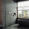 Душевая перегородка MaybahGlass 109*195 MGD-680-4у узкий профиль хром глянец/стекло сатин