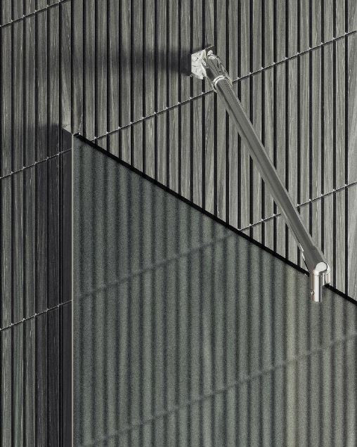 Душевая перегородка MaybahGlass 109*195 MGD-680-4у узкий профиль хром глянец/стекло сатин