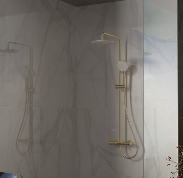 Душевая система Vincea Rondo VSFS-1R1BG брашированное золото