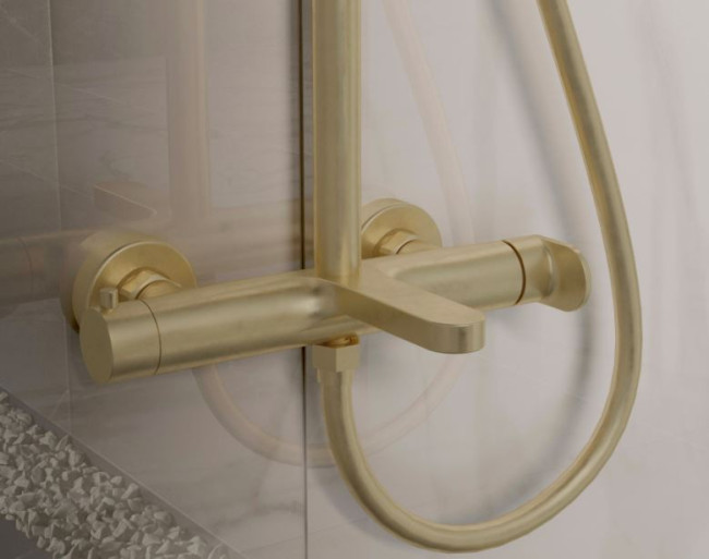 Душевая система Vincea Rondo VSFS-1R1BG брашированное золото