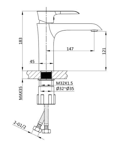 Смеситель Vincea Esse VBF-1E1CH для раковины хром