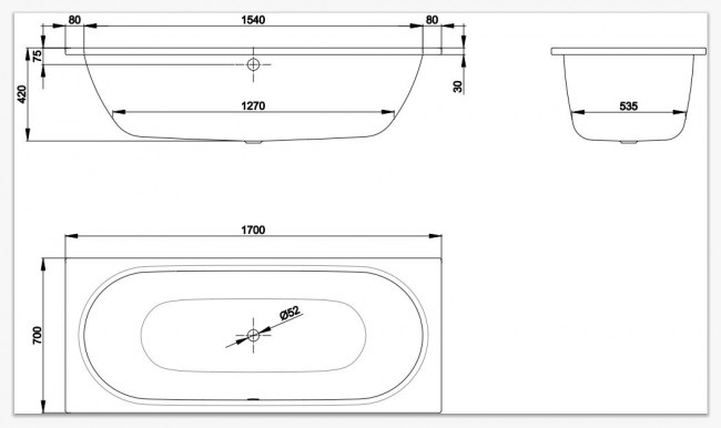 Ванна стальная Bette BetteStarlet 170*70 1730-000PLUS GlasurPlus
