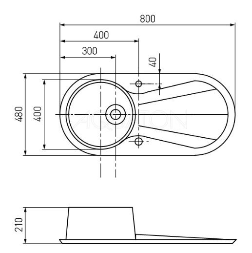 Мойка для кухни Акватон Паола 1A714032PA230 серая