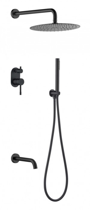 Душевая система Boheme Uno Black 464-2-B встраиваемая черный матовый