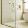 Душевая перегородка MaybahGlass 109*195 MGD-680-3у узкий профиль золото матовое/стекло сатин