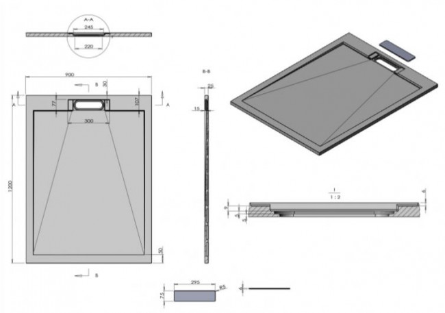 Поддон из искусственного камня Esbano ESP-LX129W 120*90 белый матовый