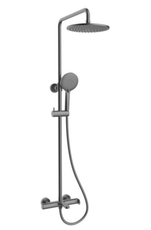 Душевая система Vincea Rondo VSFS-1R1GM вороненая сталь