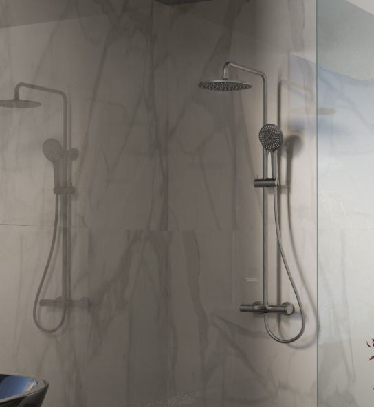 Душевая система Vincea Rondo VSFS-1R1GM вороненая сталь