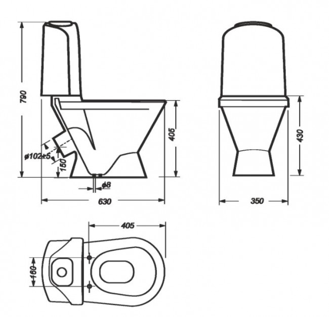 Унитаз-компакт Sanita Luxe Classic TM с микролифтом CSCSLCC01060611