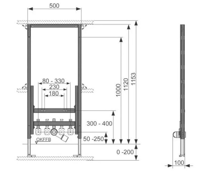 Система инсталляции TECE Profil 9330000 для биде