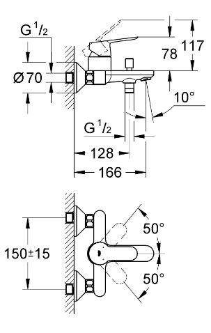 Комплект для ванны Grohe BauEdge 122271