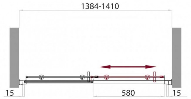 Душевая дверь BelBagno UNO-BF-1-140-C-Cr прозрачное