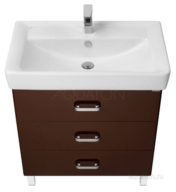 Тумба под раковину Акватон Америна 80 М 1A169101AM430 темно-коричневая