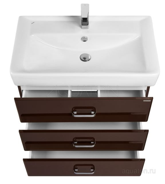 Тумба под раковину Акватон Америна 80 М 1A169101AM430 темно-коричневая