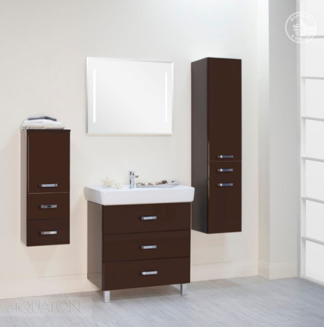 Тумба под раковину Акватон Америна 80 М 1A169101AM430 темно-коричневая