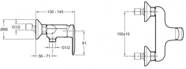 Смеситель Jacob Delafon Kumin E99463-CP для душа