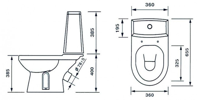 Унитаз-компакт Оскольская Керамика Фиона Премиум 43901130005 антивсплеск