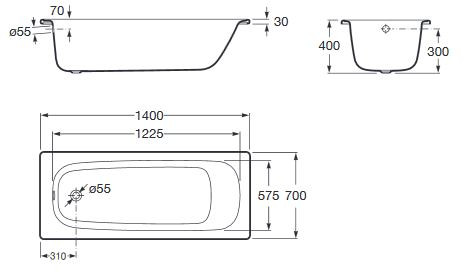 Ванна стальная Roca Contesa 140*70 23616000O