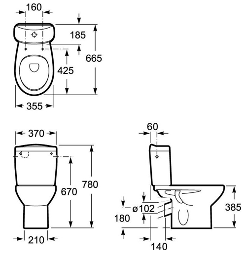 Чаша унитаза Roca Victoria 34239U000 без сиденья