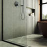 Душевая перегородка MaybahGlass 109*195 MGD-680-6у узкий профиль черный матовый/стекло сатин