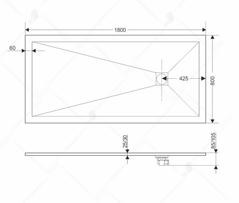 Душевой поддон RGW ST-W 80*180 14152818-01 белый
